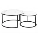 Комплект SIGNAL ATLANTA C (2 стола журнальных) белый мрамор/черный мат